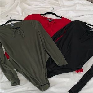 Red, Green, and Black Bodysuit